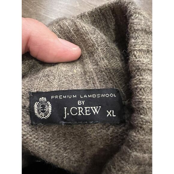 J.Crew Mens Brown Full Zip Diamond Argyle Long Sleeve Lambswool Sweater Size XL - Picture 7 of 10